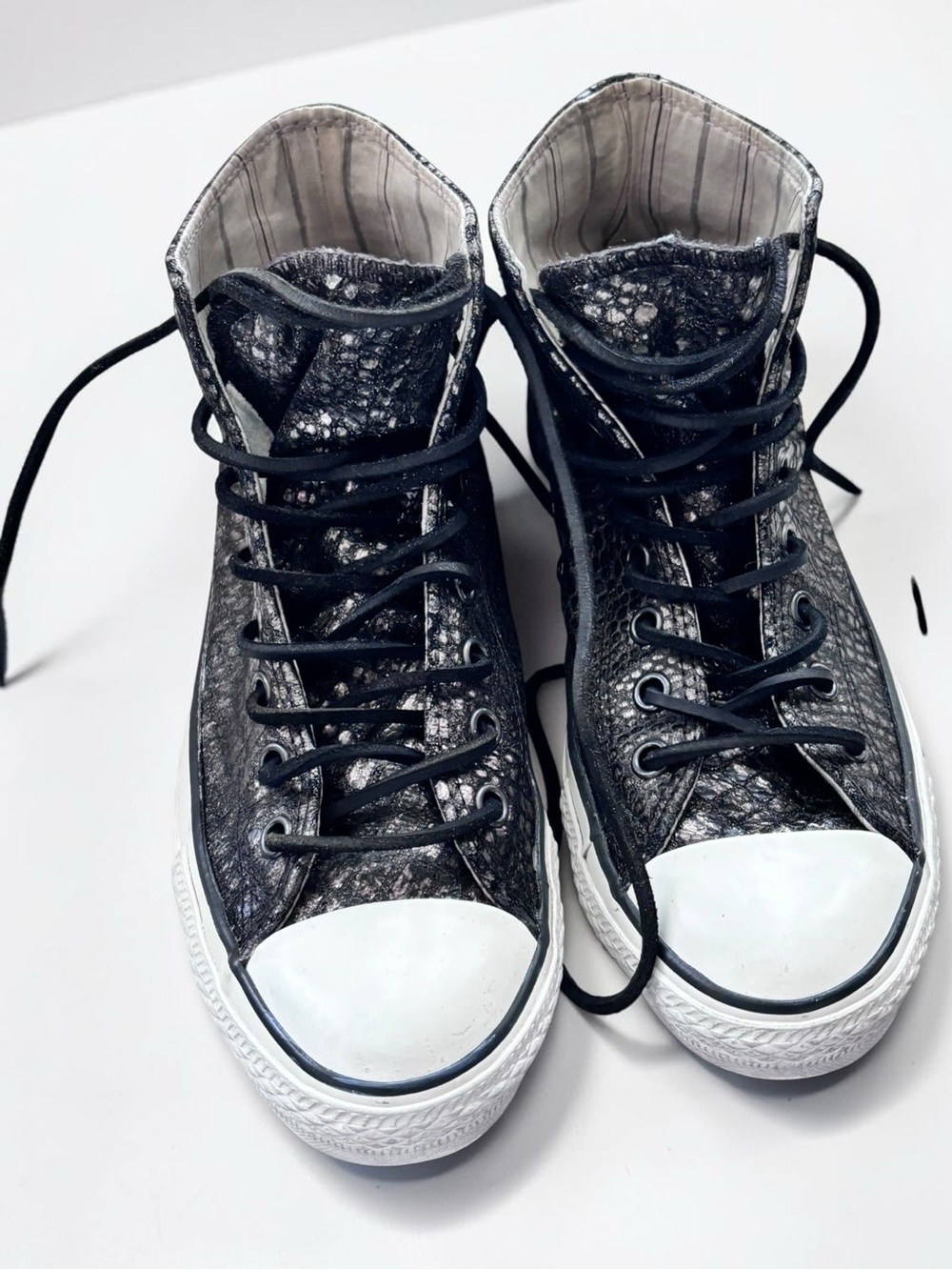 Converse x John Varvatos Snakeskin Leather High Tops Rare 145390C Men’s 8.5 - Picture 4 of 15
